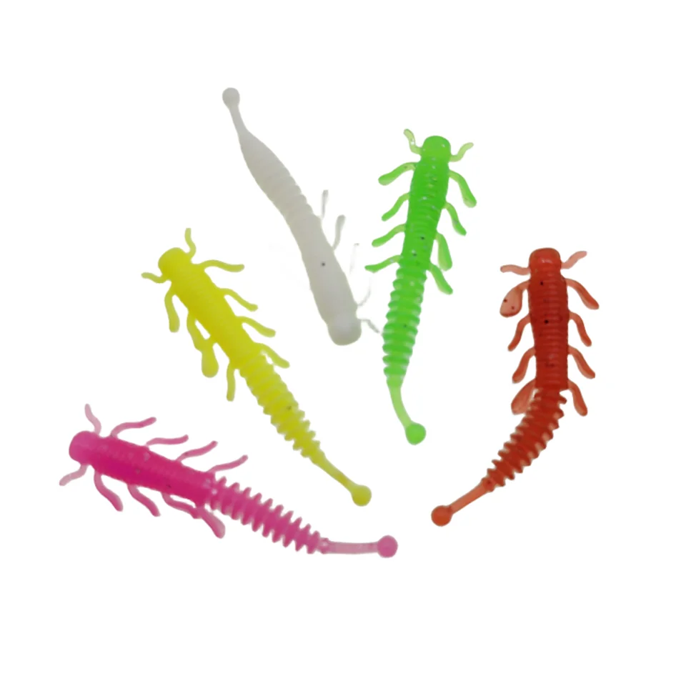 MUKUN 20 piezas nuevo TPE Mini señuelo de pesca de gusano suave 0,35g/40mm AJING Rockfish cebos artificiales lubina aparejos de pesca de silicona - imagen 5