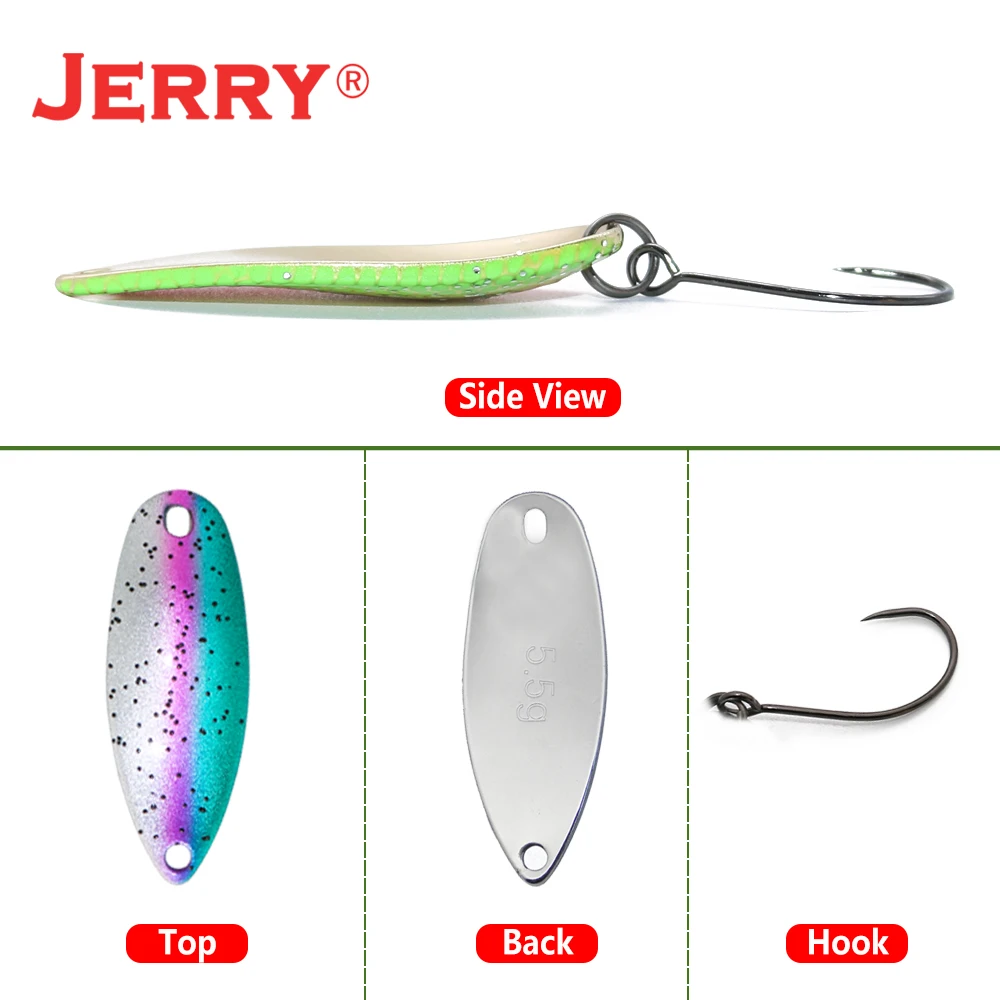 Jerry Sagitario 2g 3,5g 5,5g cuchara de Pesca fundida ultraligera de agua dulce latón cebo de Metal trucha Lucio lubina lago Spinning Pesca - imagen 3