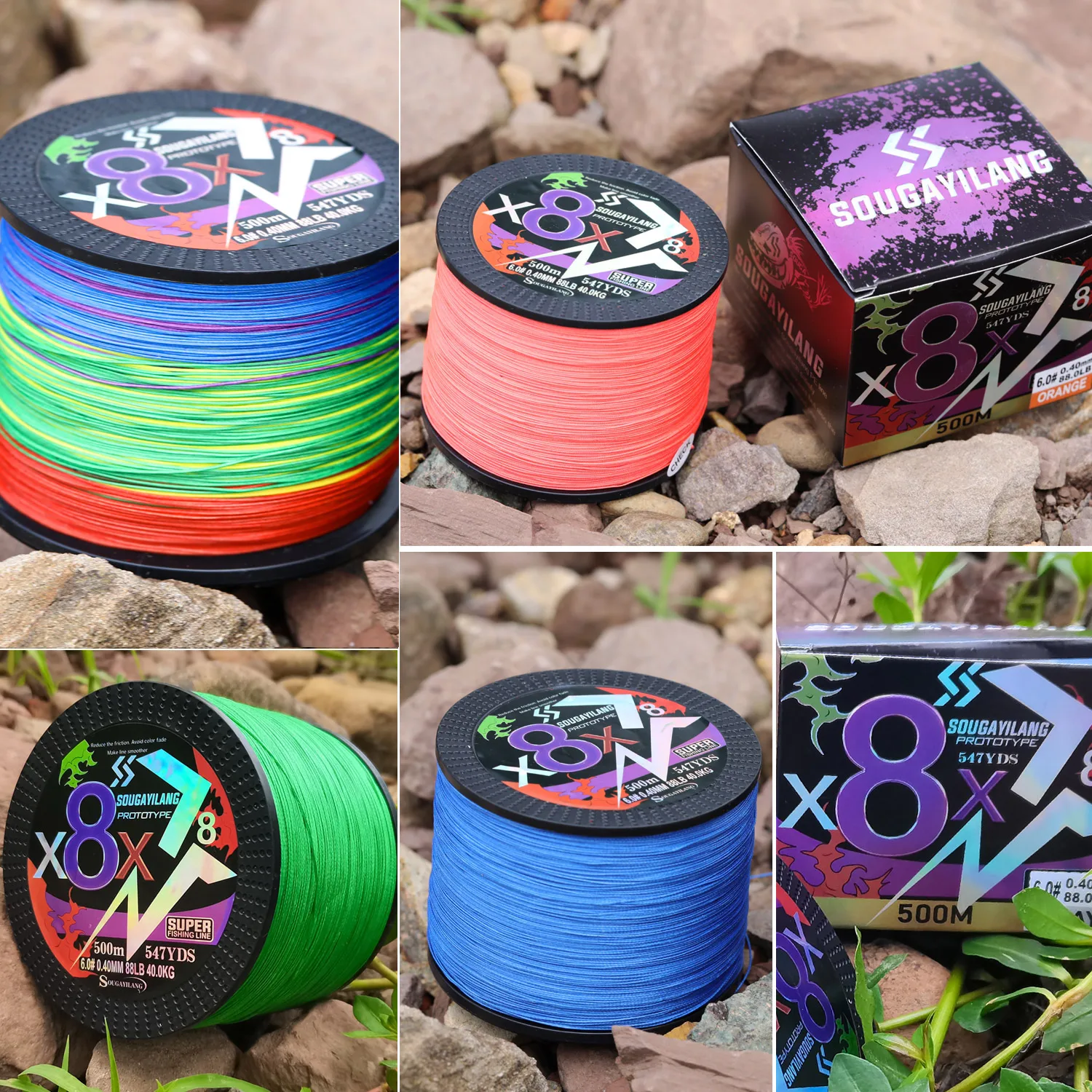 Línea de PE trenzada serie Sougayilang X8, 4 hebras, 300m, 500m, línea de pesca suave, pesca de carpa de agua dulce de lubina cruciana - imagen 5