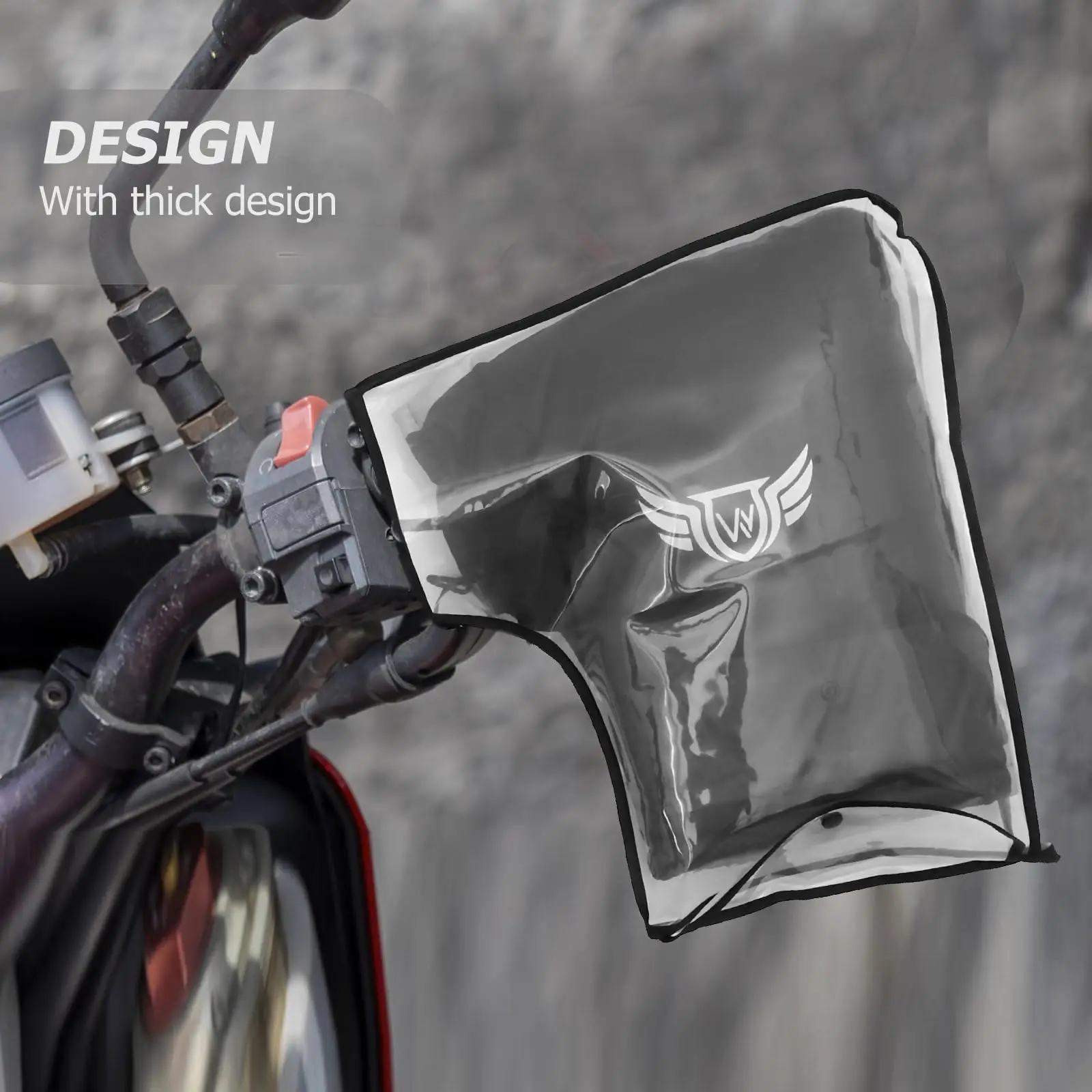 1 par de guantes de manillar a prueba de viento, guantes de invierno para mantener el calor al aire libre para motocicleta, vehículo, mango de bicicleta, guantes de cubierta protectora grande - imagen 2