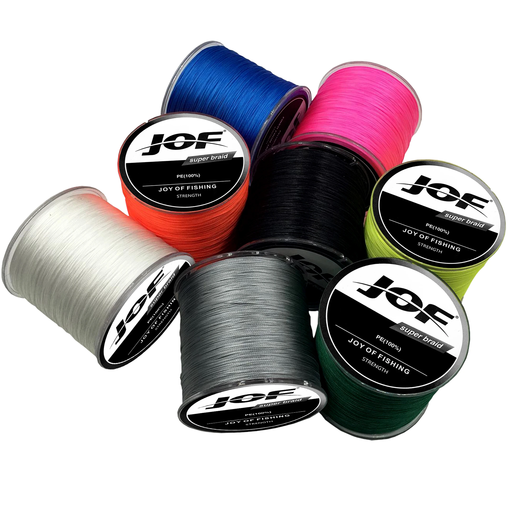 JOF-Hilo de pescar japonés multicolor, 100 y 300M, 100% PE, 4 hebras, multifilamento, 10LB- 80LB - imagen 5
