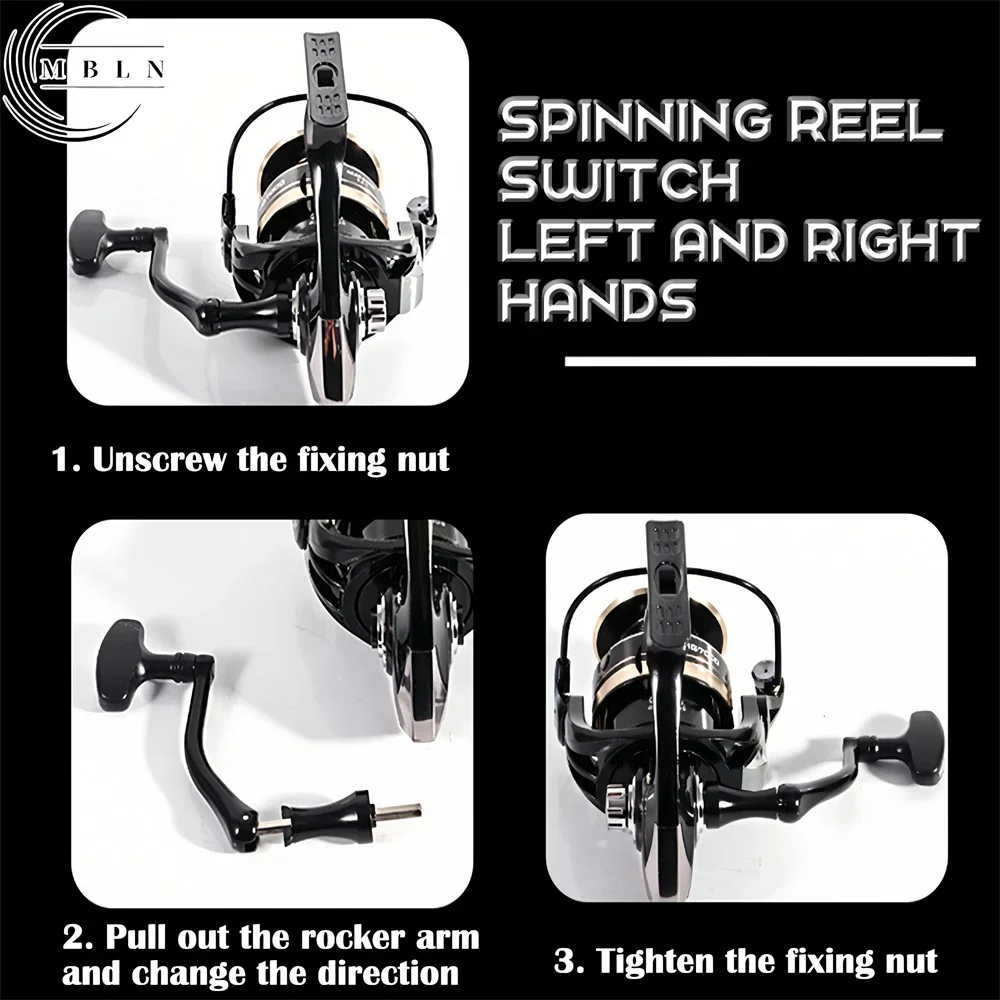 Marca MBLN, juego combinado de carrete de caña de pescar, caña de pescar telescópica de viaje, con carrete de pesca giratorio, sedal de pesca de nailon, juego de cebo con señuelo - imagen 4