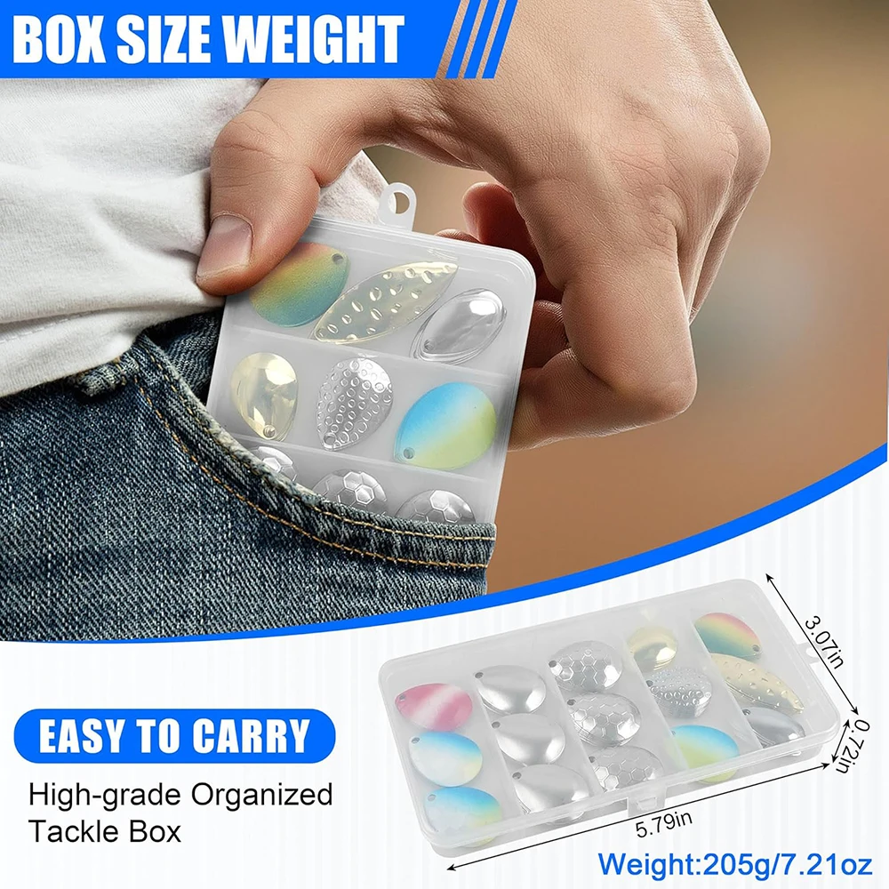 Kit de fabricación de aparejos Walleye, 100 Uds., DIY, señuelo de pesca Spinner, suministros de cebo, piezas, arnés sobre orugas, aparejos de cebo vivo, cuchillas de cuchara Colorado - imagen 5