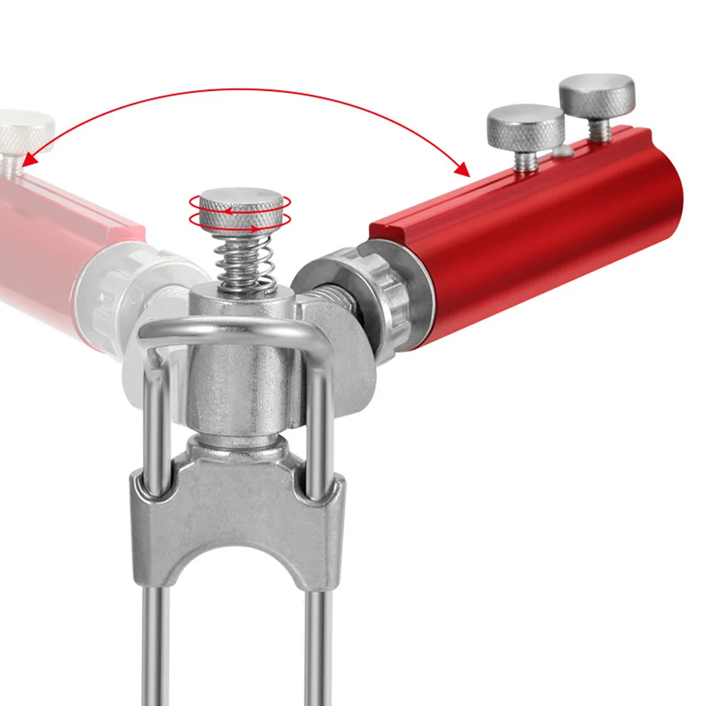 Soporte para cañas de pescar de doble tornillo, estante telescópico extraíble para peces, soporte para suelo, herramientas, accesorios - imagen 4