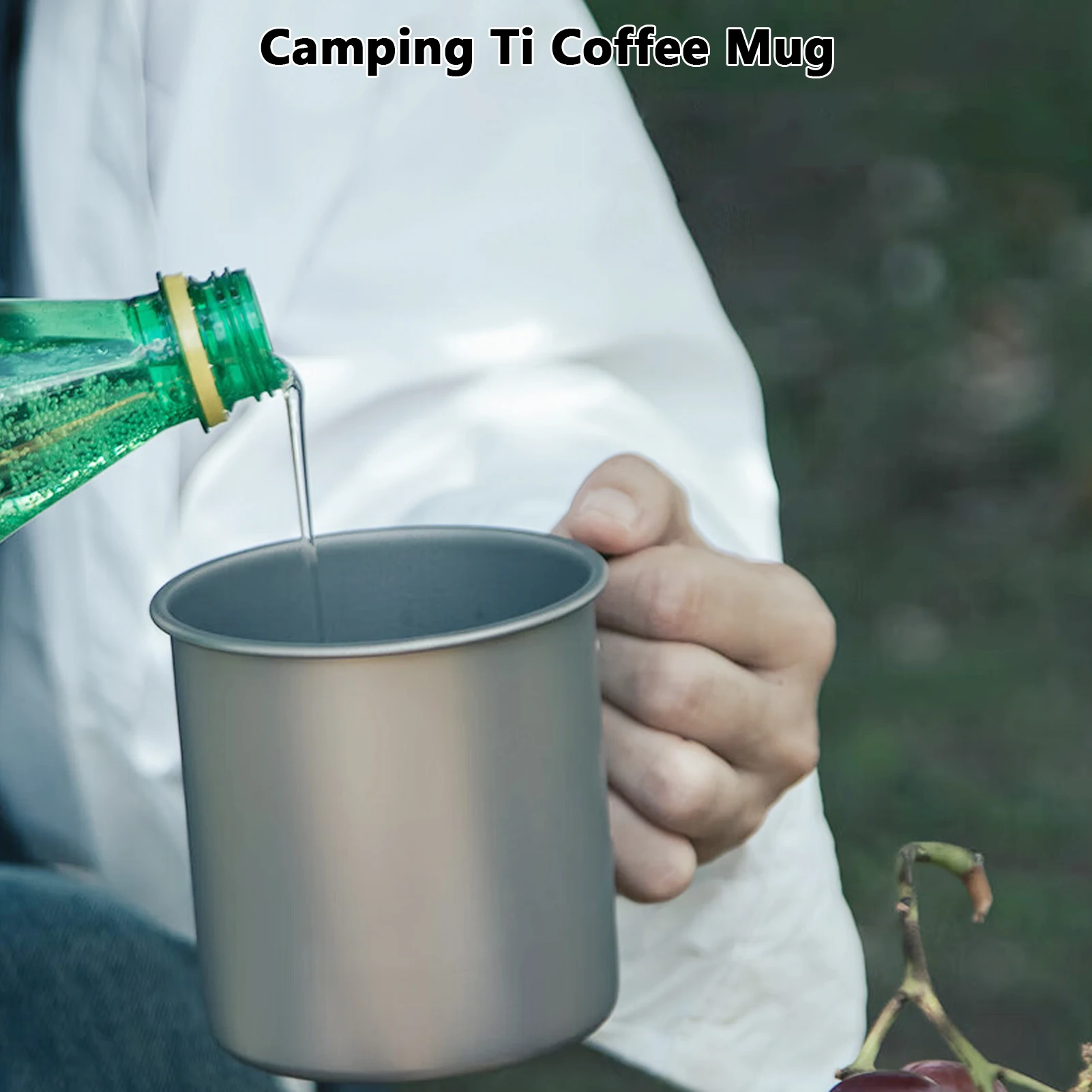 Taza de café Ti para acampar, tapa con asa plegable y bolsa de red para acampar, senderismo y viajar, 3 uds. - imagen 4