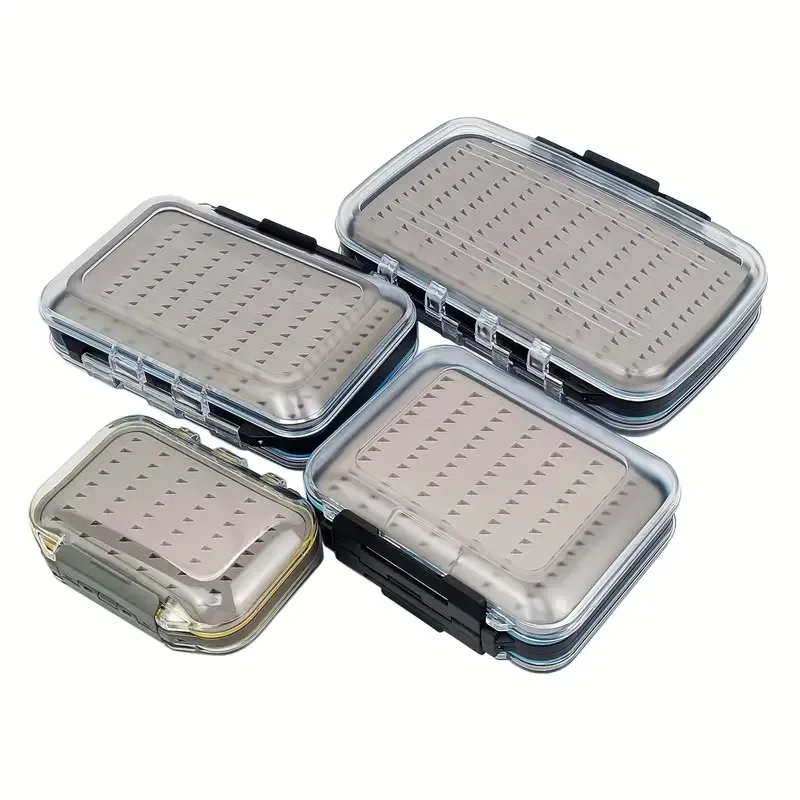 Caja de aparejos impermeable de gran capacidad, organizador de doble cara con tapa transparente, Material de PC para accesorios de pesca en agua salada