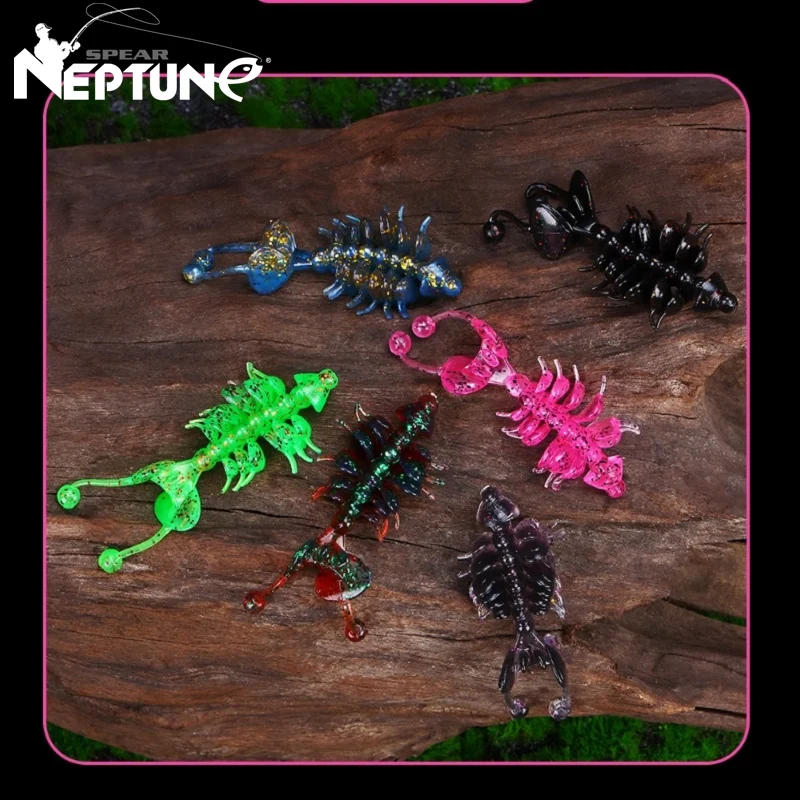 1Kit 10 Uds TPE Señuelos de Pesca 6,5 cm camarones flotantes Wobbler Artificial gusano de silicona cebo falso para Lucio mar Crankbait señuelos - imagen 2