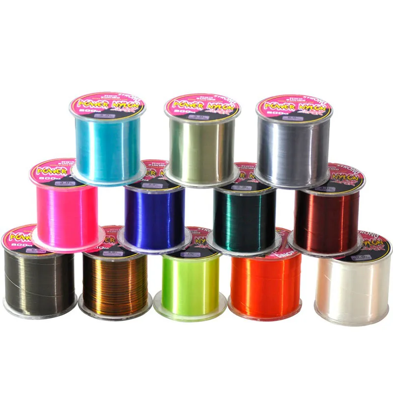 pesca carpfishing pesca accesorios mar hilo de pesca herramientas de pesca carrete pesca ZUKIBO-sedal de pesca de nailon superfuerte, 500M, monofilamento duradero japonés, para carpa, 12 colores, 5LB-40LB, agua salada - imagen 4