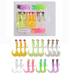 Kit aparejos lubina y trucha – Anzuelos tubo, plomos y vinilos