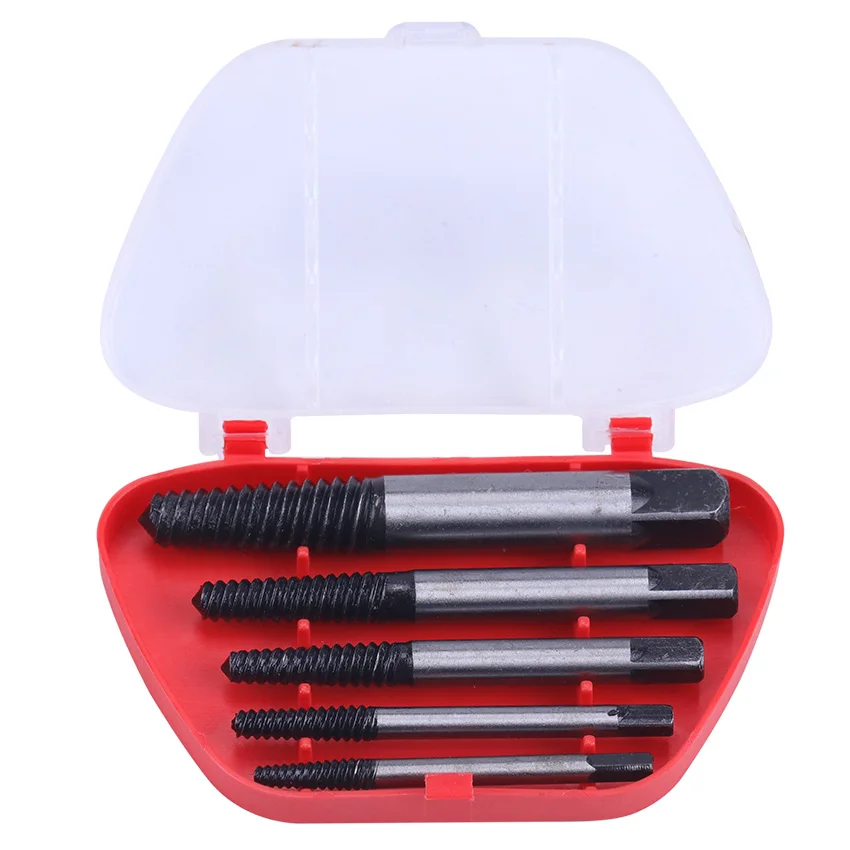Juego de Extractor de tuercas, herramienta de Metal para extracción de alambre de tubería de agua, 5 piezas, rodamiento de acero, tornillo roto, broca, guía, Perno - imagen 2