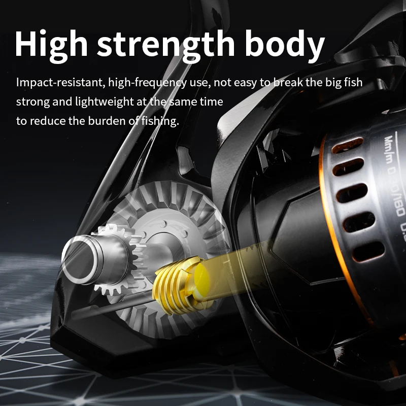 Carretes giratorios Rooblinos HE, Metal ultraligero, relación de engranaje 5,2: 1, 2000-7000, carretes de pesca de arrastre máximo grande para agua salada o dulce - imagen 4