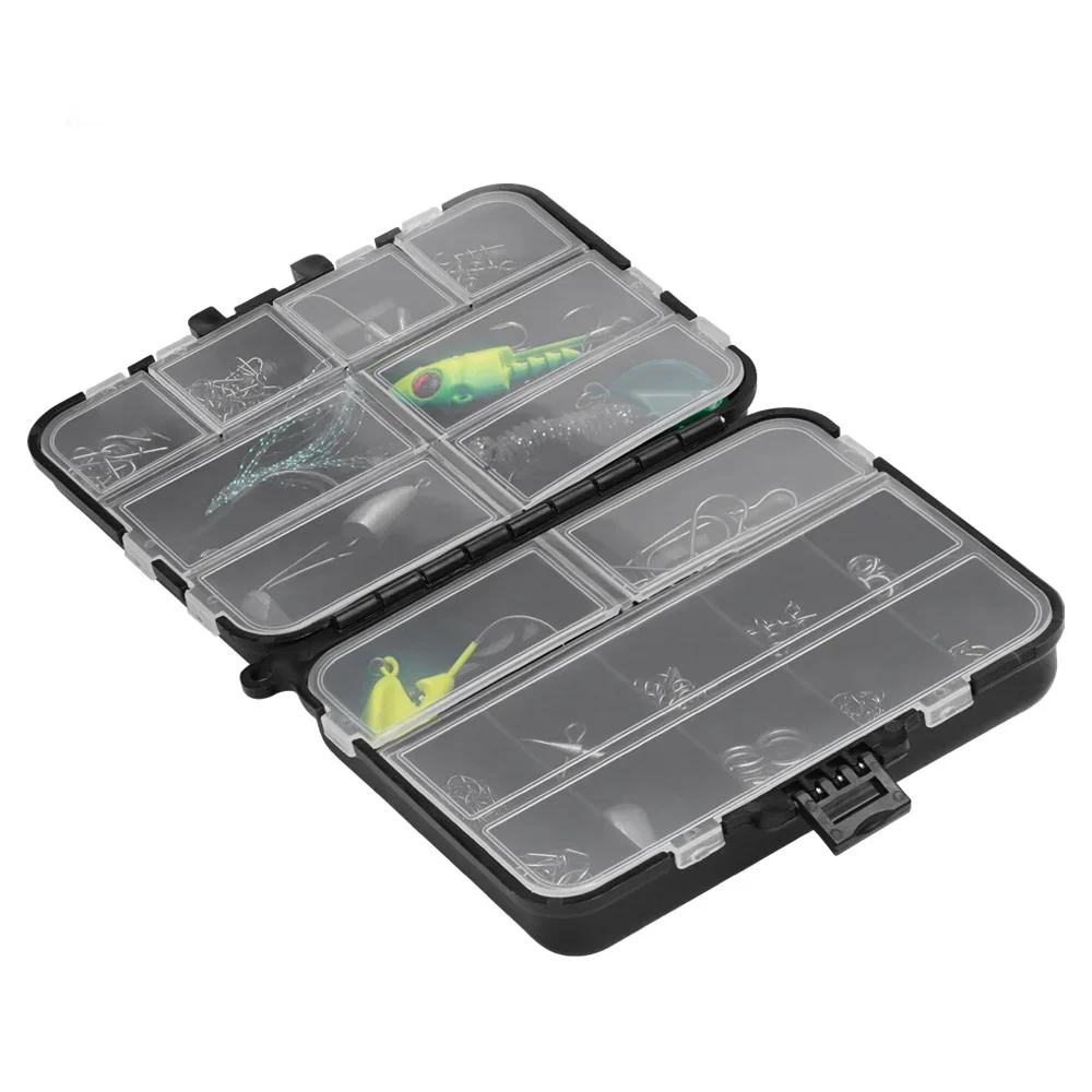 Cajas de almacenamiento de cebo de aparejos de pesca de plástico portátiles, caja organizadora de anzuelos de señuelo, estuche de almacenamiento de anzuelos - imagen 5