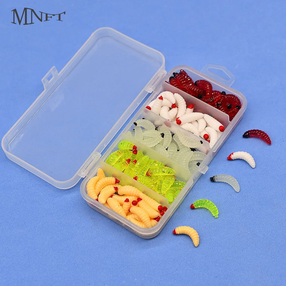 125 Uds cebo de pesca de lombriz de tierra 5 colores cebos de gusano de plástico suave señuelo de larva de gusano realista para cebo de gusanos de pan de carpa - imagen 2