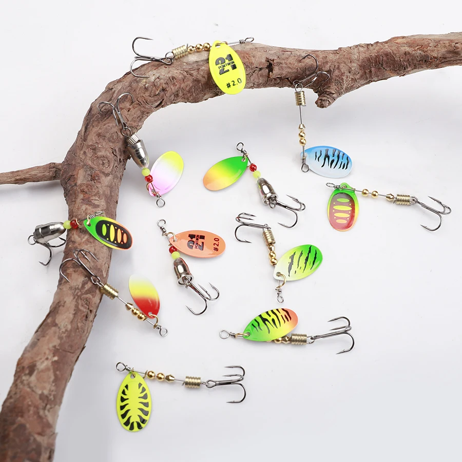 FTK-cebo giratorio de 4g, señuelos duros, cuchara, Señuelos de Pesca de Metal Artificial con anzuelos triples, aparejos de pesca para Lucio - imagen 3