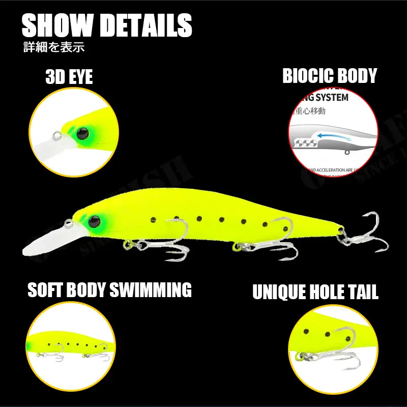 Señuelo de Pesca de alta frecuencia Swingand hundimiento Minnow 115mm 17,6g Accesorios de Pesca Mar carpa LeurrIsca equipo de Pesca Artificial - imagen 5