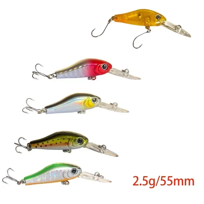 1 Uds 5,5 cm/7cm señuelo de Pesca calidad Minnow señuelo ojos 3D cebo duro de plástico Pesca plantilla Artificial Wobblers Crankbait cebo de Pesca