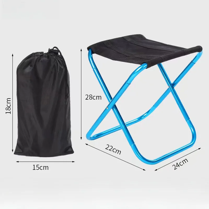Taburete plegable portátil de aleación de aluminio para exteriores, taburete para Picnic y Camping, MIni silla de almacenamiento para pesca, muebles ultraligeros - imagen 2