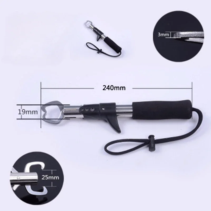 Alicates Luya con mango de pistola recta de acero inoxidable tipo T, recogedor de peces, Control de toma de pesca, alicates para peces, equipo de pesca - imagen 3