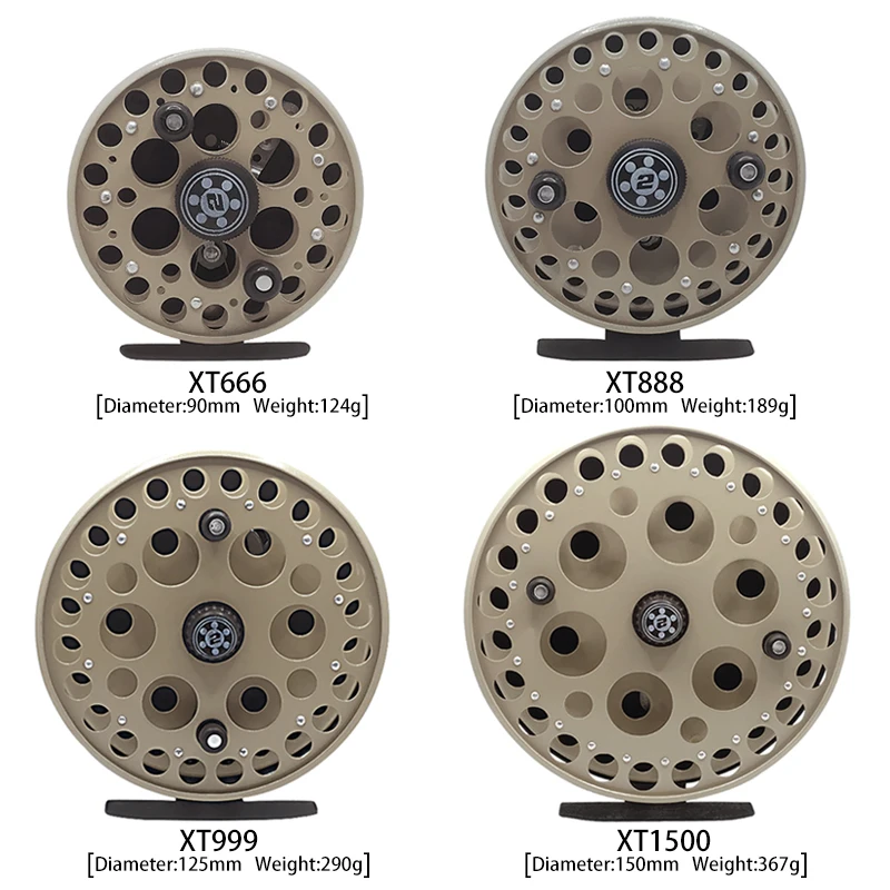Carrete de pesca con mosca de Metal para zurdos y diestros, 90mm, 100mm, 125mm, 150mm de diámetro, pesca en hielo, pesca en agua dulce - imagen 3
