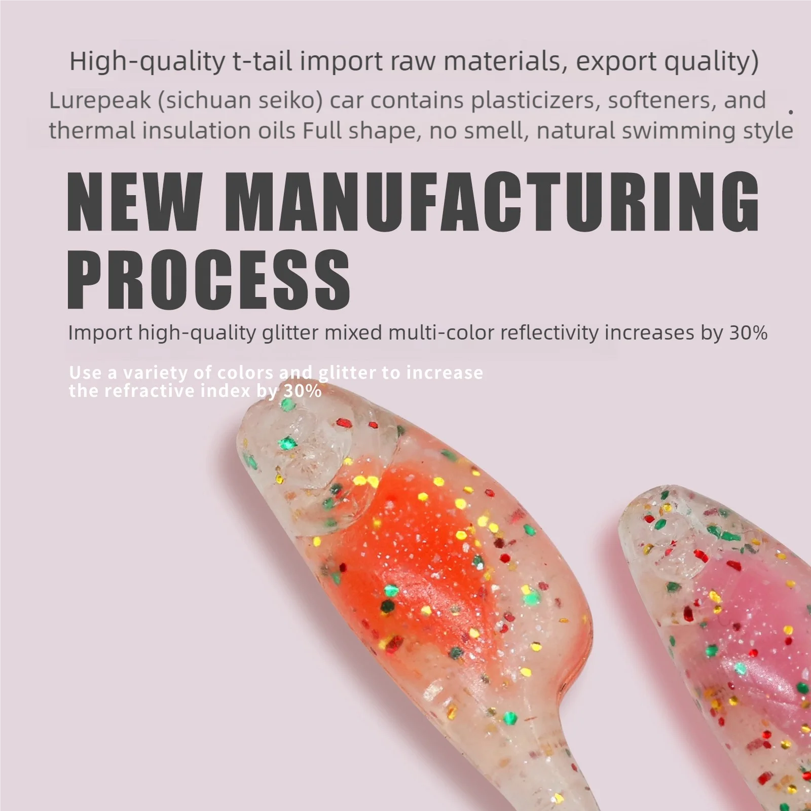 9KM 20 piezas cebos de silicona con cola en T Señuelos de Pesca blandos 4,8 cm señuelo de plástico suave colorido cebo Artificial pesca de lubina para agua salada - imagen 3