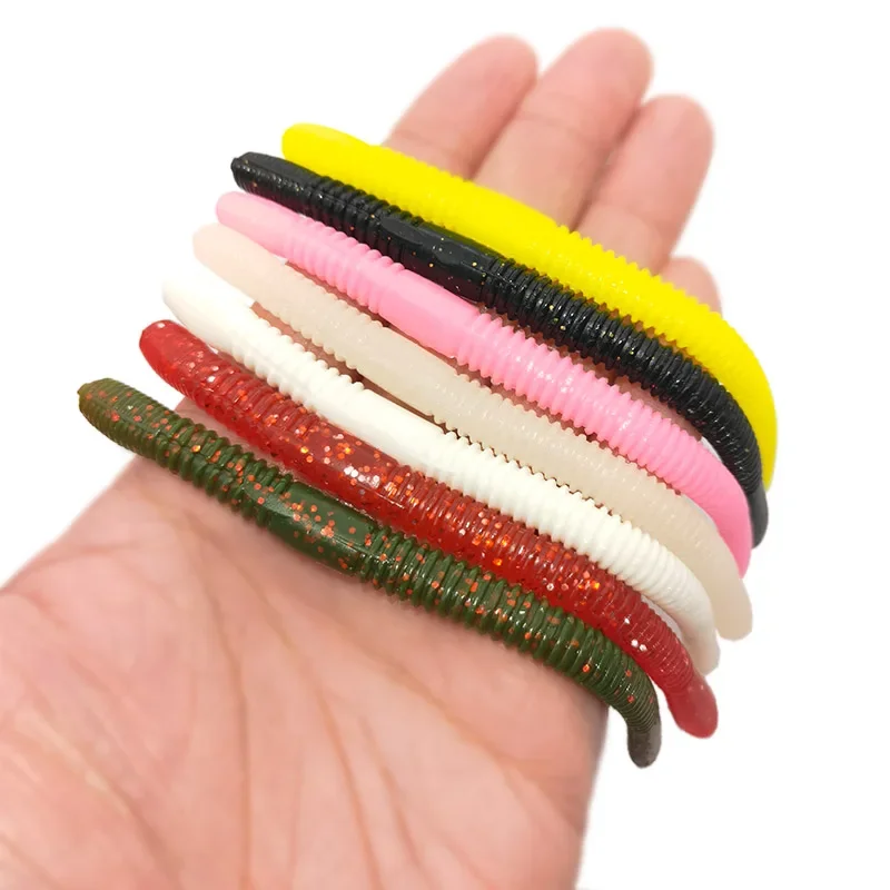 OUTKIT-Señuelos blandos de pesca, 115mm, 4,2g, 10 Uds., cebos de gusano artificiales, Señuelos de Pesca de silicona, aparejos de pesca Crankbait para lubina - imagen 3