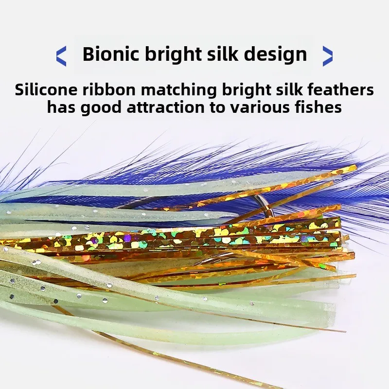 1 unidad de 10/11cm, 10/33g, Ideal para lubina, caballa española, señuelo de pesca nocturno de mortero, falda de plumas de pulpo, cebo acrílico Artificial - imagen 5