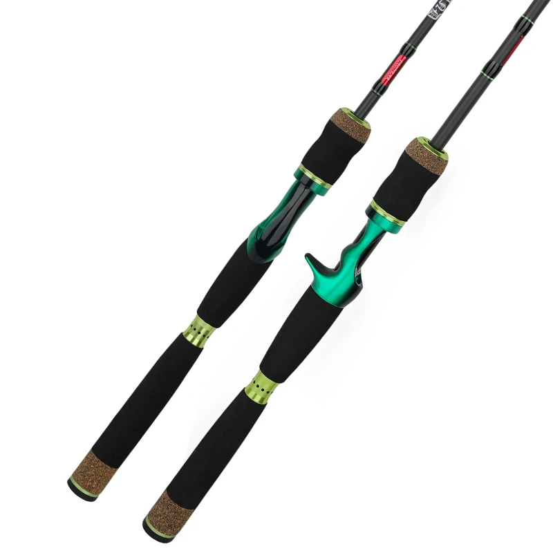 Caña de pescar giratoria de 3 secciones, poste de señuelo de fundición de fibra de carbono de 1,8 m/2,1 m/2,4 m/2,7 m, cañas de pescar de lubina rápidas de viaje portátiles - imagen 2