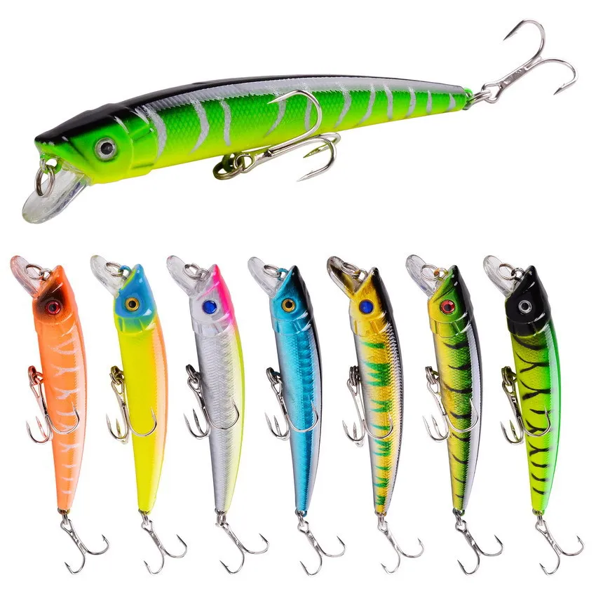 Señuelo de pesca Flash Minnow, 96mm, 7,7g, Jerkbait Wobbler, cebo Artificial de plástico de suspensión lenta, aparejos de Lucio, 1 Uds. - imagen 2