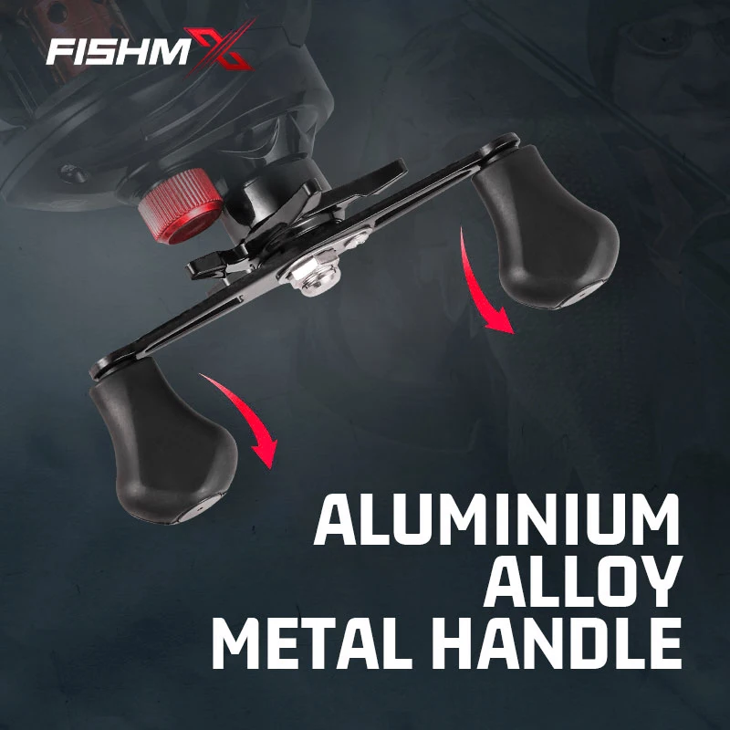 Carrete de Pesca Fishmx, arrastre máximo de 10kg, carrete de Baitcasting con carrete de aluminio para señuelo, Pesca de agua dulce, izquierda y derecha - imagen 5