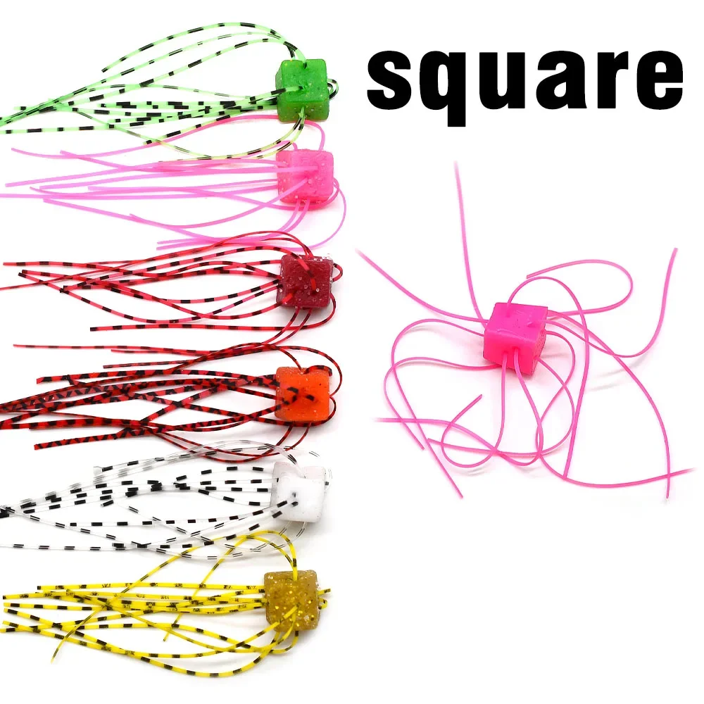 Juego de dados de señuelo de pesca suave Power Secret, faldas de silicona de alta densidad hechas a mano, accesorios de pesca con cebo de lubina, 5 uds. - imagen 4