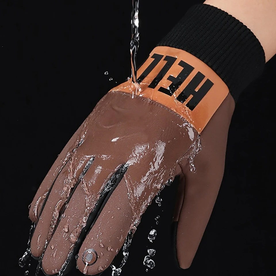 WALK FISH-guantes de pesca para mantener el calor, forro polar grueso, resistente al viento, impermeable, pantalla táctil, deportes, correr, conducir al aire libre, invierno - imagen 4