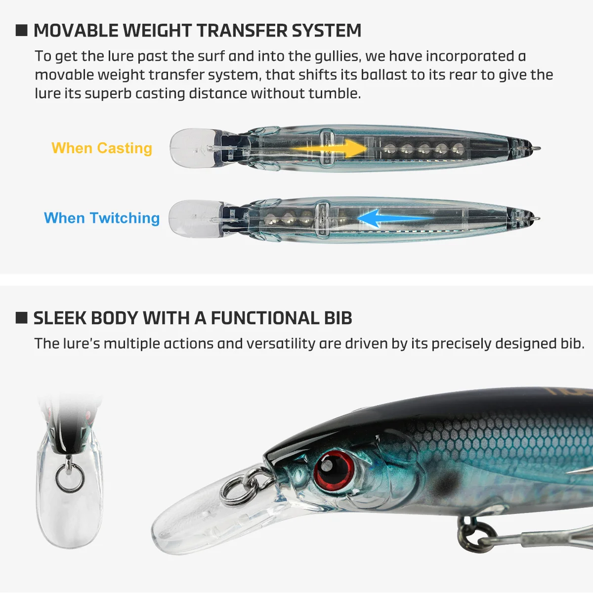 Noeby 100mmm 14g 120mm 22g Jerkbait Señuelos de Pesca pececillo flotante Wobblers de fundición larga cebo Artificial para lubina señuelo de pesca de mar - imagen 5