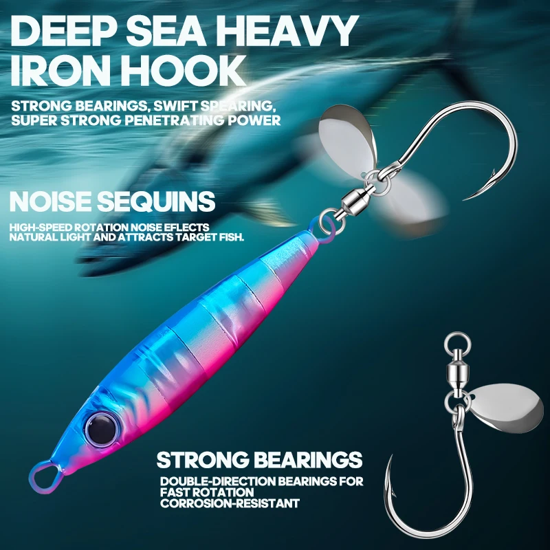 Señuelos metálicos luminosos TAIYU 20-40g para mar y río
