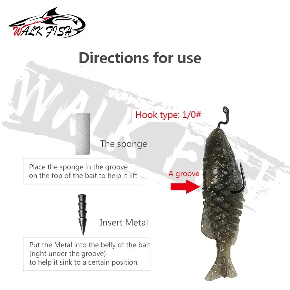 WALK FISH 4,8g 11,5g señuelos blandos pesca en el mar carpa pequeña cruciana agua flotante cebo simulado cebo Artificial pez de hundimiento lento - imagen 5