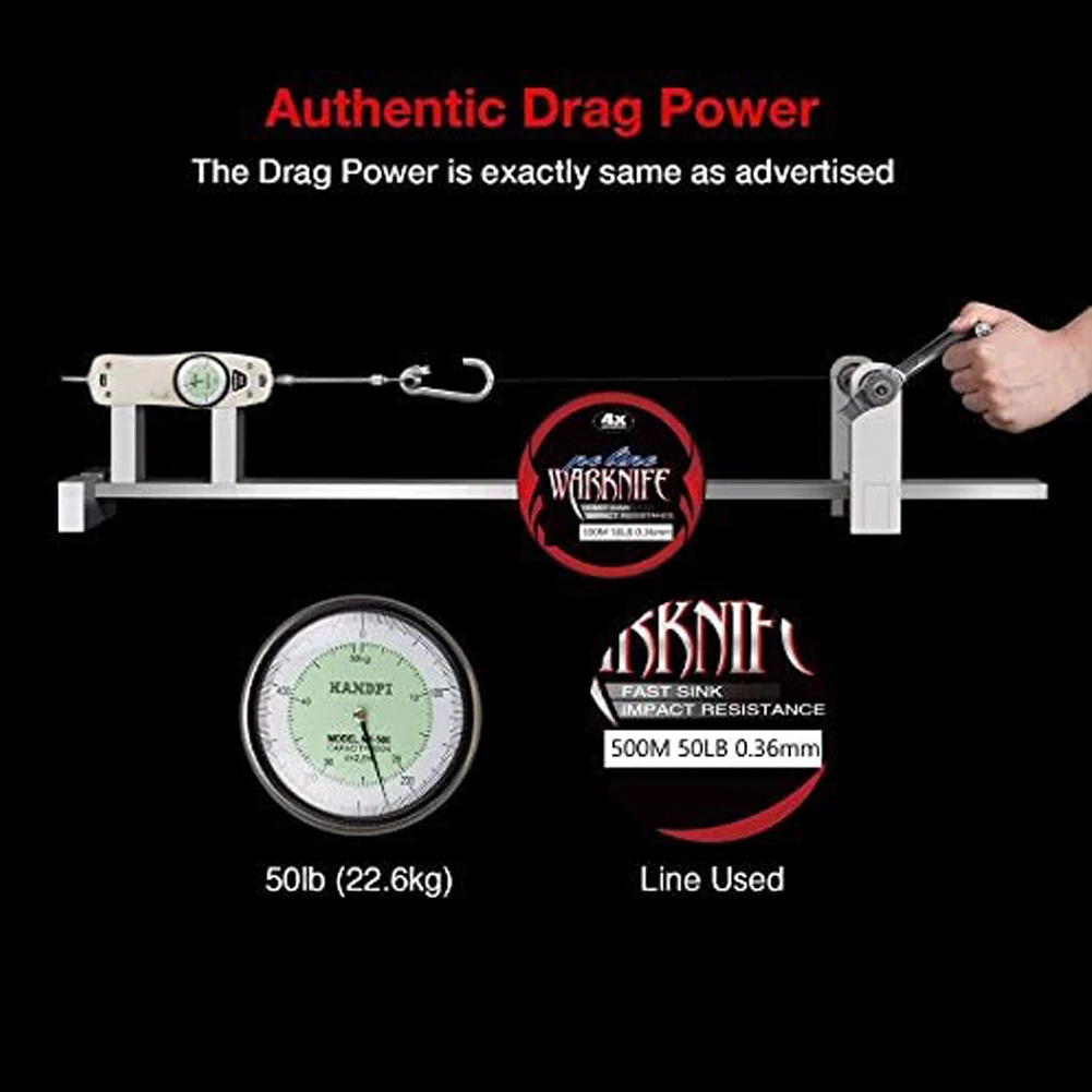 Warknife-Hilo de pescar trenzado, multifilamento para pesca de carpa, PE, agua salada, 2-100lb, 4 hebras, 1500M, 4 tejidos - imagen 5