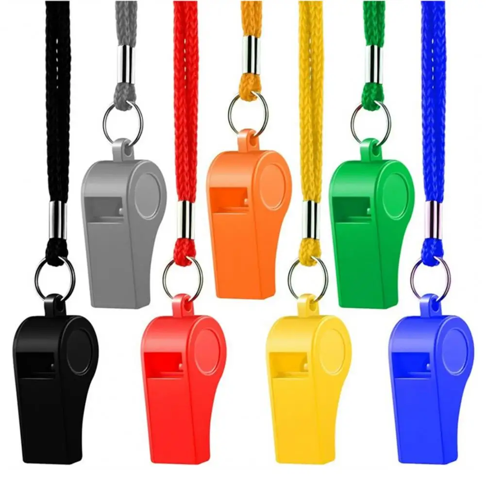 Silbatos de entrenamiento ruidosos con cordones, silbatos de guisante para árbitro de baloncesto y fútbol, para entrenadores, silbato de supervivencia de emergencia, 10 Uds. - imagen 2