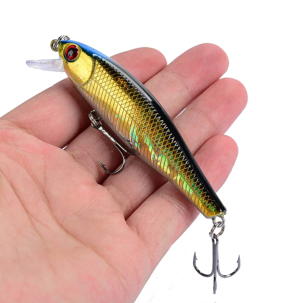 Señuelos de pesca Jerkbait Minnow, cebo duro, Wobblers artificiales para curricán, lubina, Swimbait, 1 ud. - imagen 4