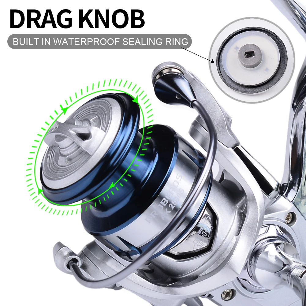 PROBEROS-carrete de pesca serie 1500-2500, rueda giratoria de doble Mango, resistente al agua, 5 + 1BB, mango izquierdo y derecho, intercambiable - imagen 4