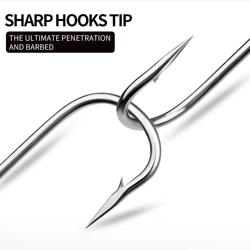 PROBEROS 100 Uds anzuelo de pesca con púas de acero rico en carbono mango largo anzuelo de pesca de varios tamaños accesorios de pesca - imagen 5