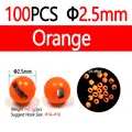 100pc 2.5mm Orange
