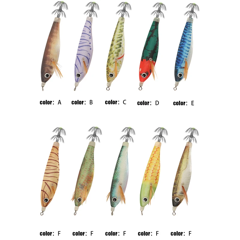 FSDZSO-Cebo de calamar, anzuelo de madera, señuelos de Camarón, cebo de sepia, simulación realista, cebo de pulpo de silicona - imagen 4