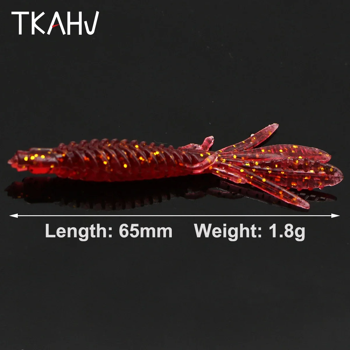 TKAHV-señuelo de pesca suave con olor a pescado, cebo de camarón de sal, doble cola, Jigging, Wobblers, gusano de silicona, agua salada, 75mm, 2,2g, 20 piezas - imagen 3