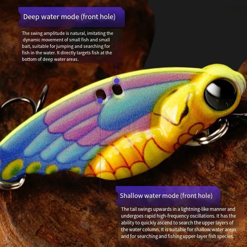 Cebo con cuchara vibratoria VIB, señuelo de pesca de lubina, mariposa, Metal, cebo Artificial VIB, señuelo de cigarra, cebo Vib 5g, 7g, 10g, 15g, 20g - imagen 2