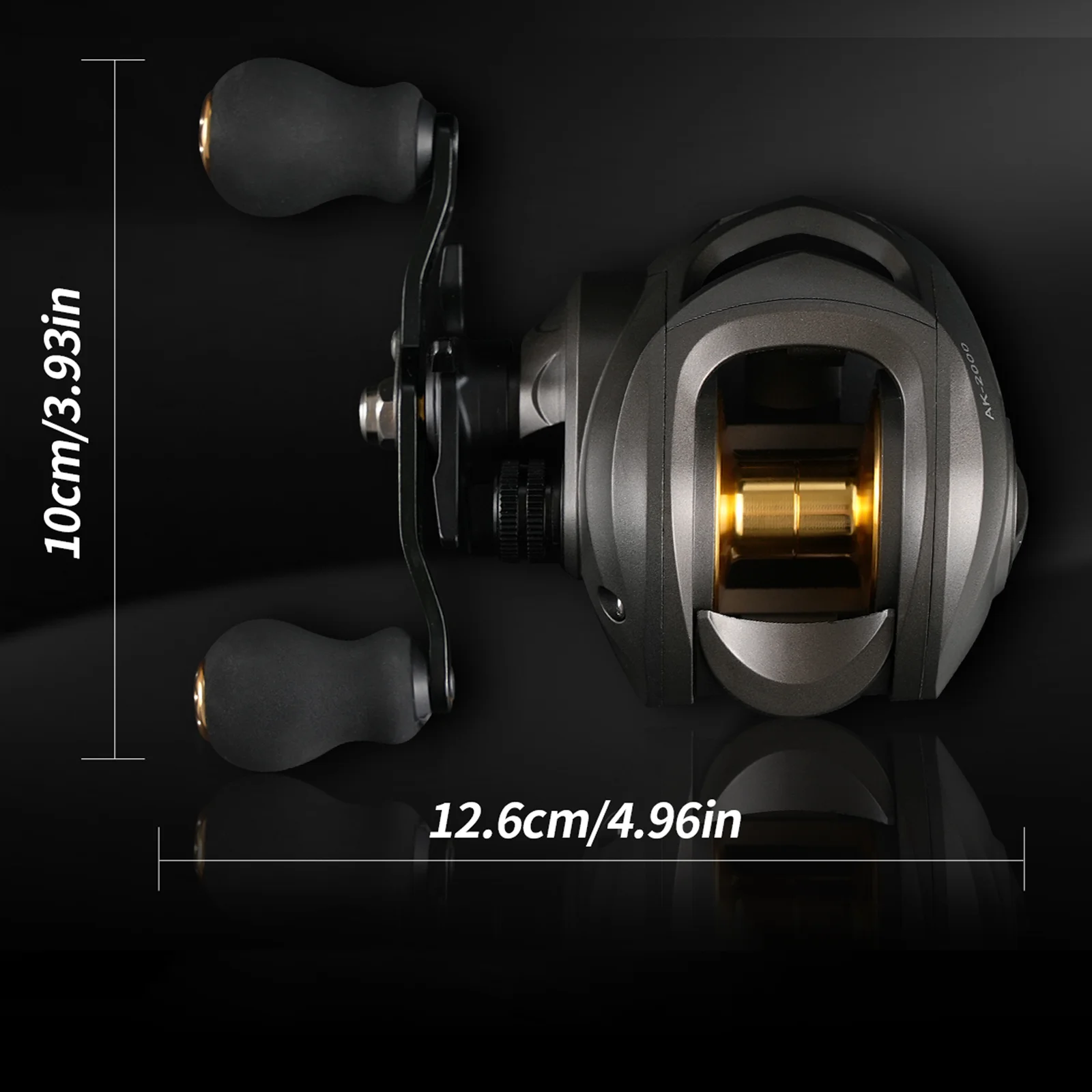 Carrete de Baitcasting ROOBLINOS AK, relación de engranaje 7,2: 1, arrastre máximo, rueda de 10kg, carrete de Metal, carrete de Pesca de carpa de agua dulce - imagen 4