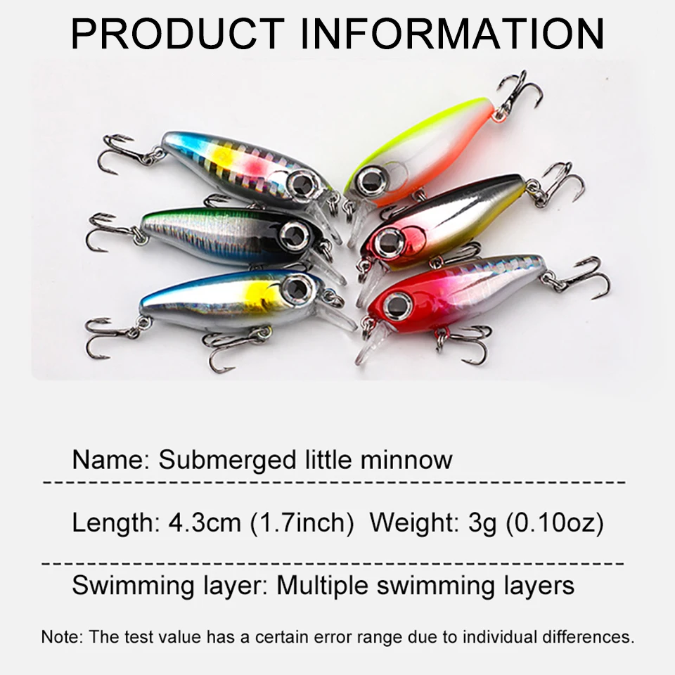 WALK FISH-Cebo duro Artificial para pececillos, aparejo de pesca de trucha, agitador de hundimiento, perca de ojo 3D, 43MM/3G, 1 unidad - imagen 2