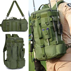 Mochila de pesca multifuncional con soporte para caña y Molle
