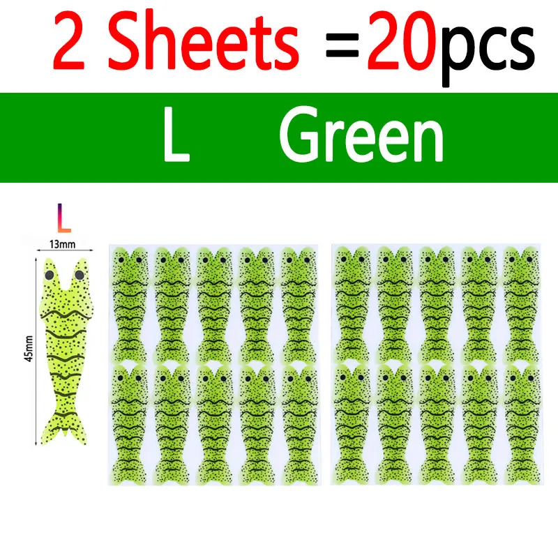 2 Sheets Green L
