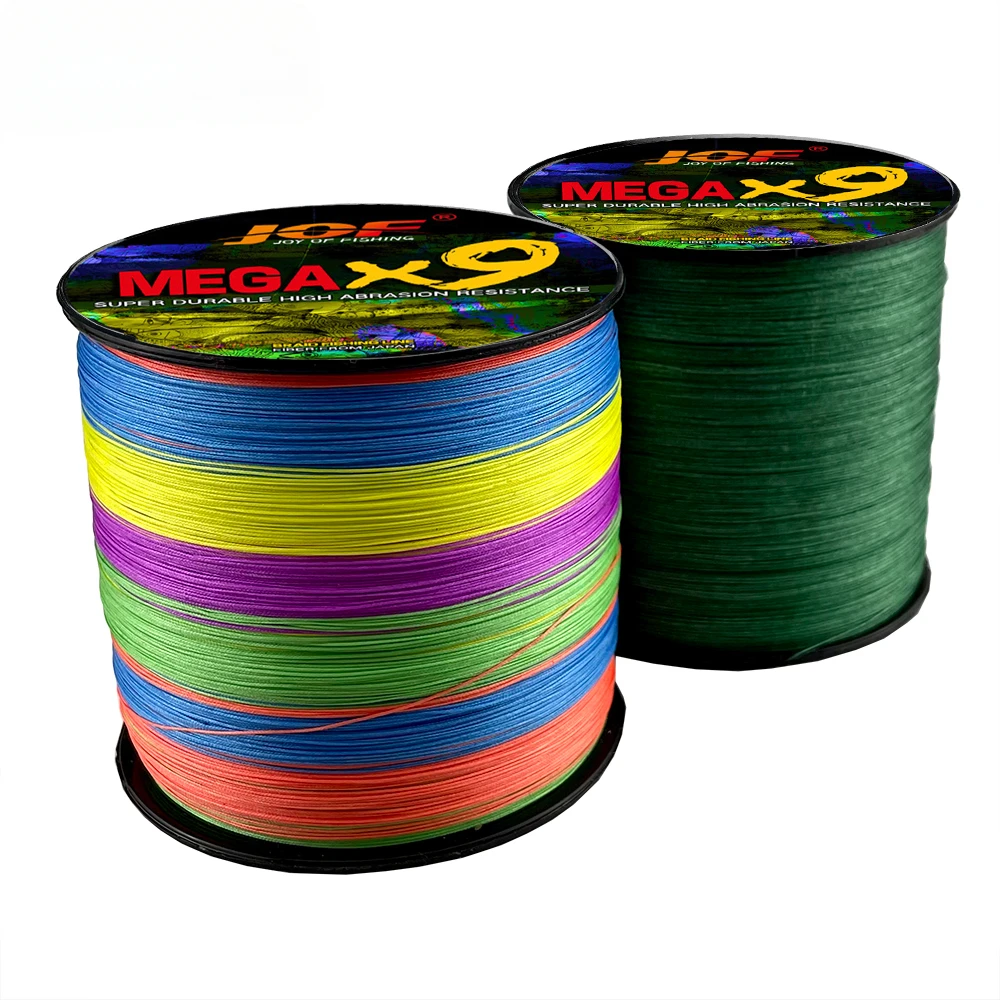 JOF X9 X12 hebras 300m 500m líneas de pesca súper fuertes pesca trenzada multifilamento Multicolor PE línea de pesca de lago 9-54,5 kg - imagen 3