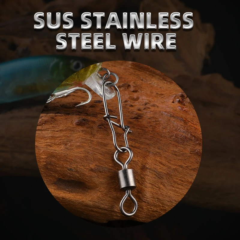 BEARKING-señuelo de anzuelo de Lucio, accesorios de pesca, Pin conector, rodamiento giratorio, acero inoxidable, aparejos giratorios a presión, 50 piezas - imagen 2