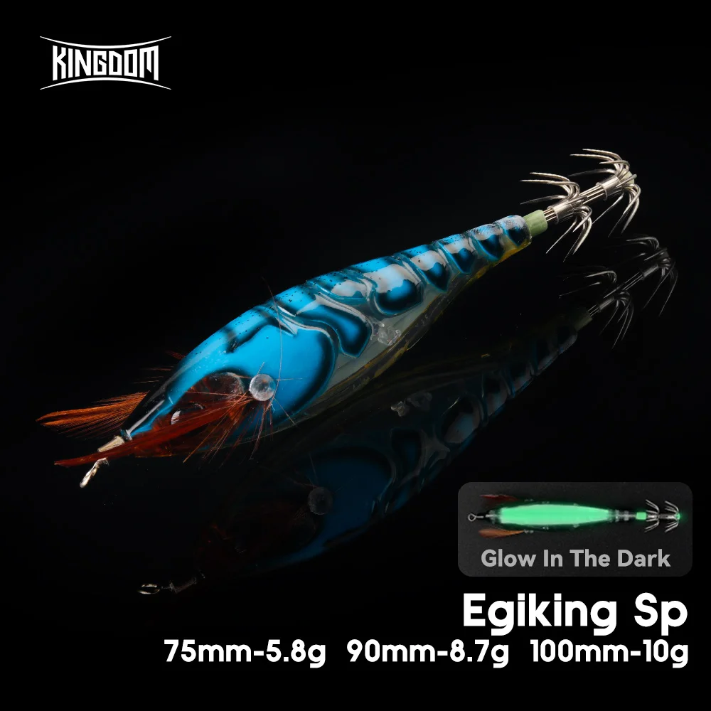 Señuelos de pesca de calamar Kingdom 5,8g 8,7g 10g plantillas de calamar anzuelo de calamar Artificial cebos de Jigging luminosos pesca en el mar sepia EGI - imagen 2